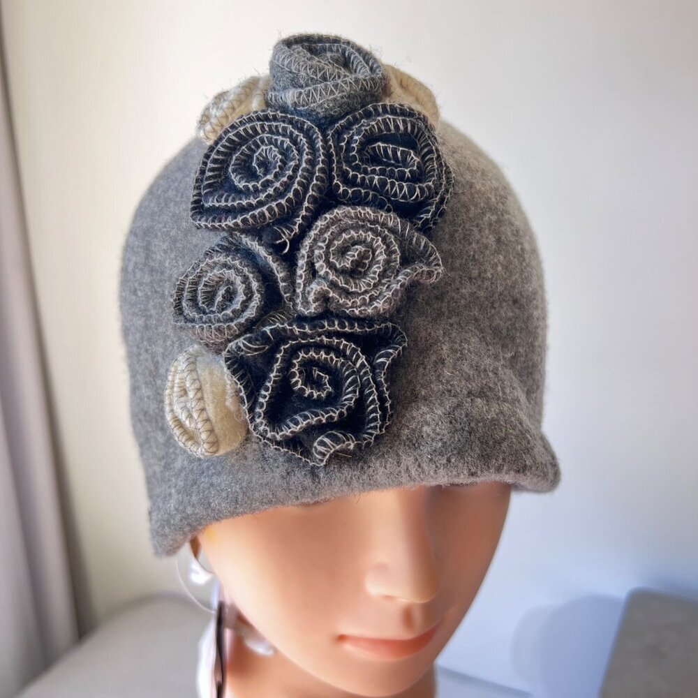 Wool Beanie Women Flowers Beanie